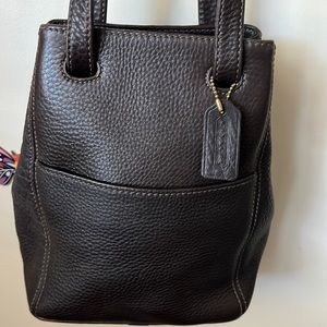 Dark brown leather Coach purse